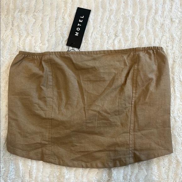 Motel Rocks Tops - Motel dolls kill shaloe tube top rami light mocha taupe large women’s new w tag